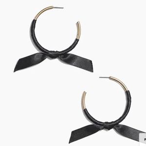 J Crew ribbon hooo earings in Black